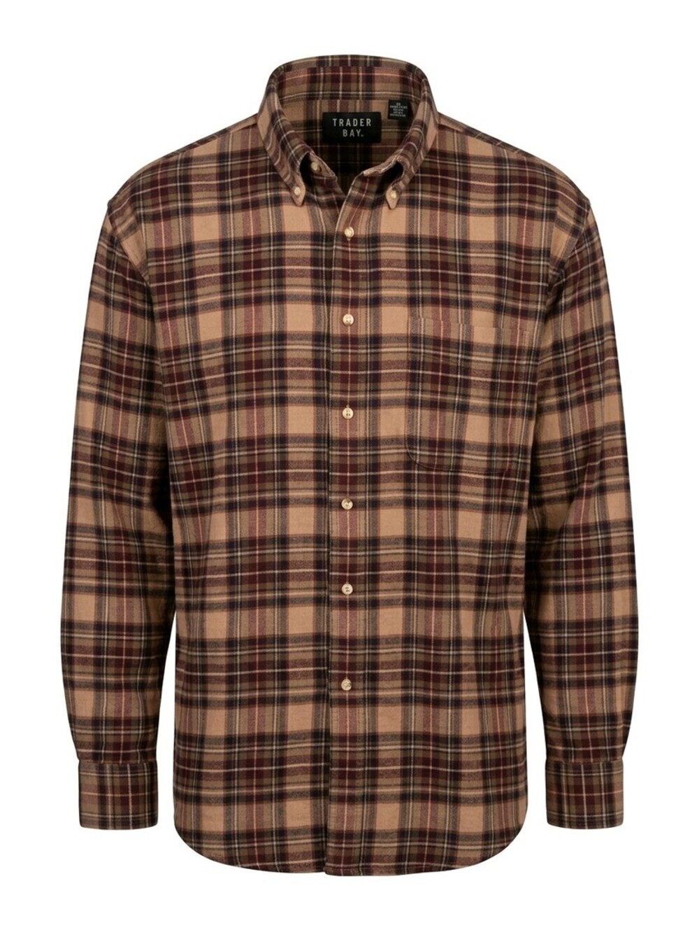 Vintage 90s Trader Bay Plaid Button Down Shirt Mens XL 100% Cotton Flannel 5047